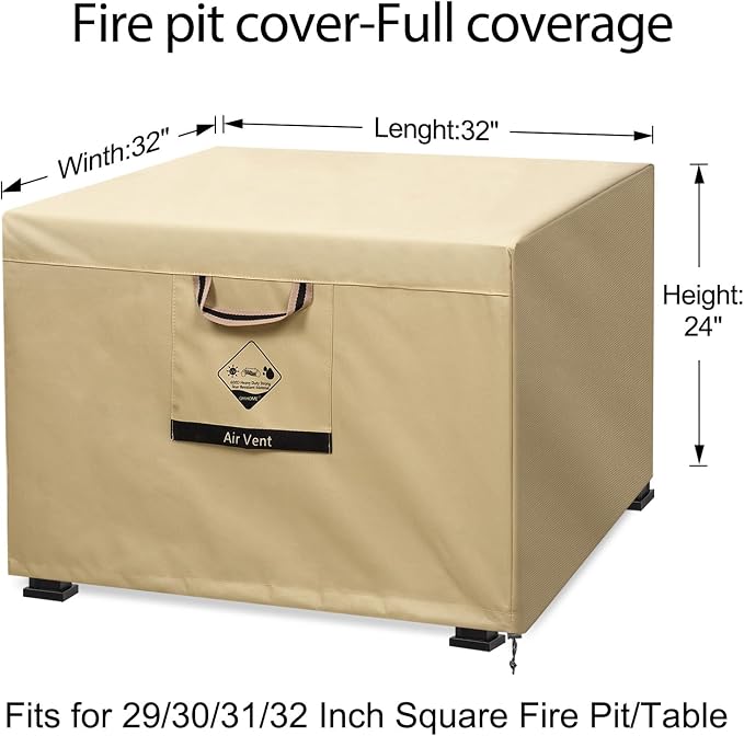 738N Max Tension, Gas Fire Pit Cover Square, Fits - Image 2