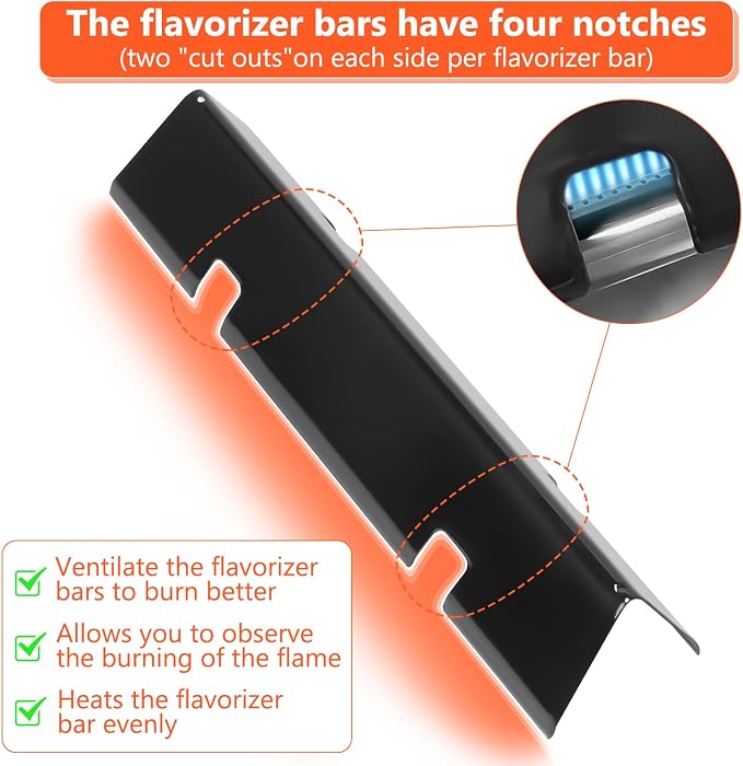 QuliMetal Grill Parts for Spirit E310 S310 E/S320 E/S330, 7636 Flavorizer Bars - Image 5