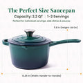 Saucepan, 2.2 Qt Enameled Cast Iron with Lid in Bondi