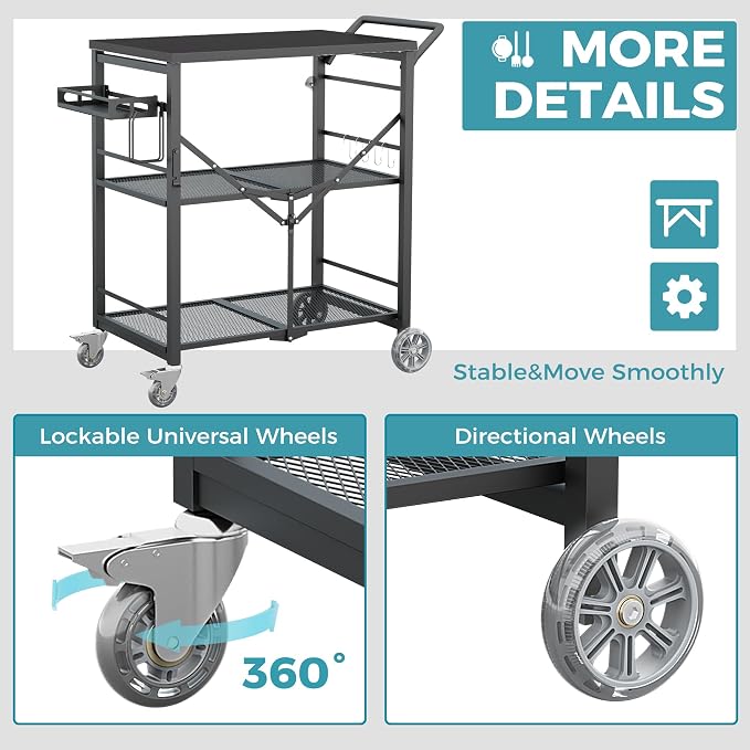 Ciokea Folding Outdoor Grill Cart - Image 3
