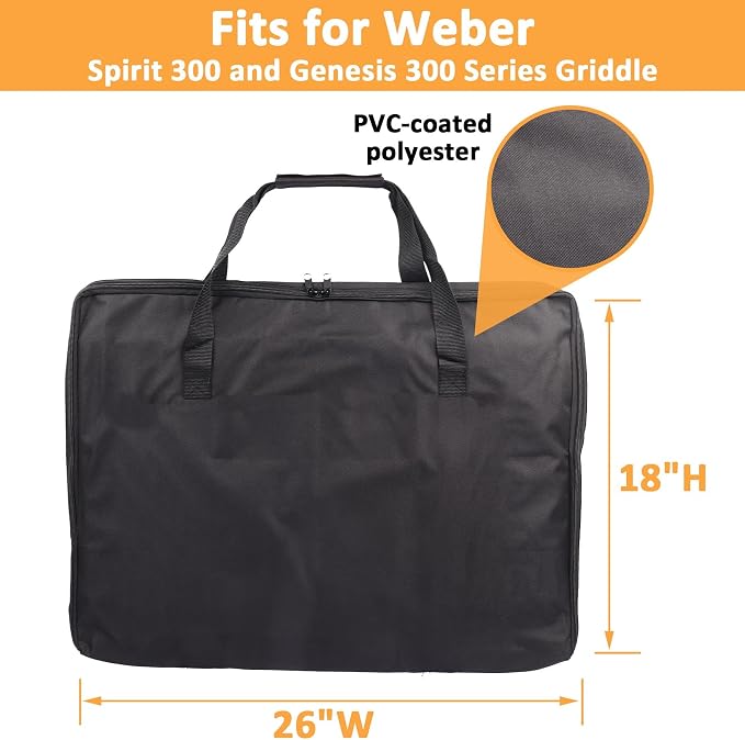 7035 Griddle Cover for Weber Spirit 300 Series Griddle Carry Bag, Waterproof - Image 2