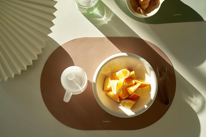Clay Pink Oval Silicone Placemats Set of 6 – Heat Resistant, Waterproof - Image 8