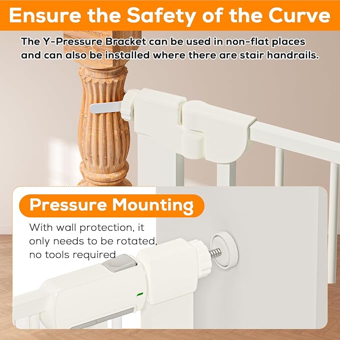 29.5-46" Baby Gate for Stairs, Baby Safety Essentials, Auto Close Gate for - Image 7