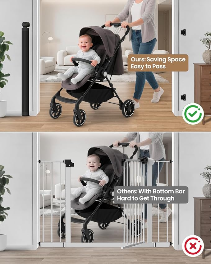 Retractable Baby Gate, Prevents Kids & Dogs from Crawling Under, - Image 6