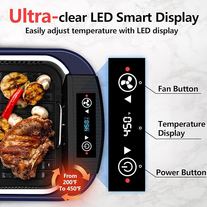 Smokeless Grill, CUSIMAX 1500W Indoor Grill, Electric Grill Griddle - Image 3
