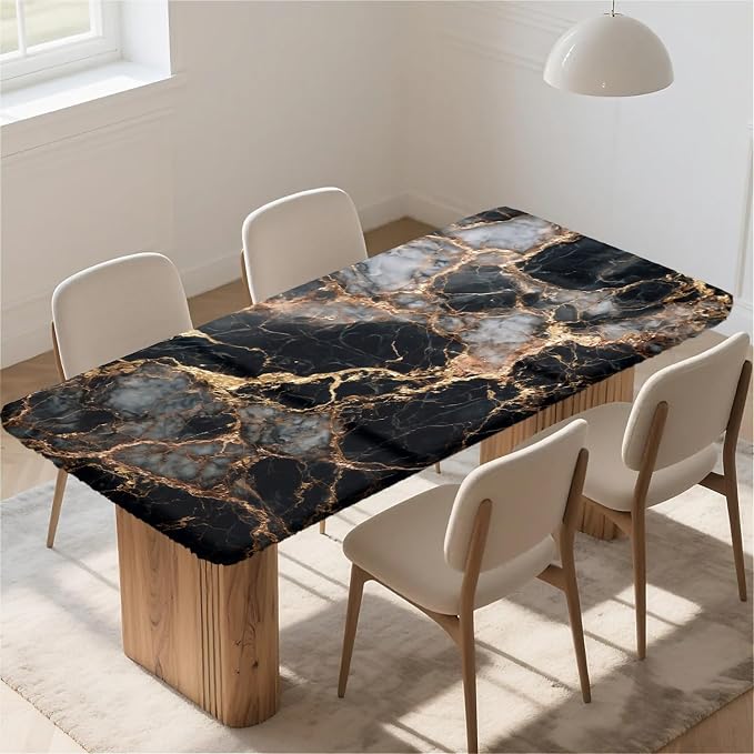 Rectangle Table Cloth Cover Waterproof Elastic Fitted Polyester Fitted - Image 6