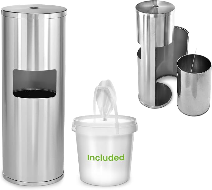Alpine Stainless Steel Disinfecting Wipes Dispenser Floor Stand by Alpine