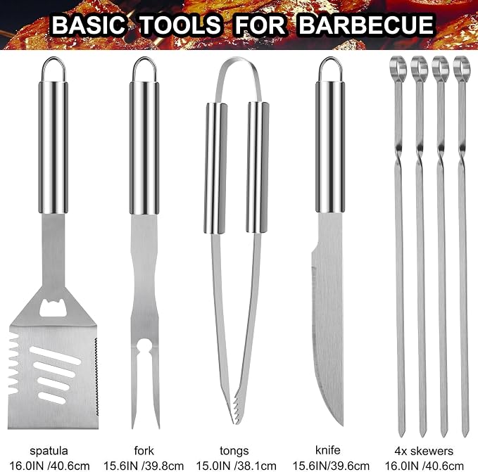 Grilljoy 24PCS BBQ Grill Tools Set - Image 2