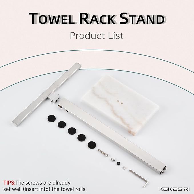 KOKOSIRI Hand Towel Bar Stand Towel Rack - Image 6