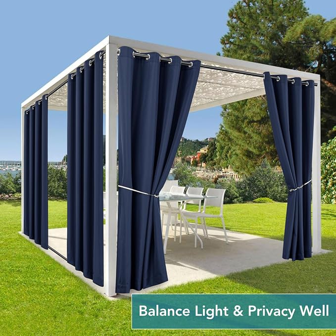 HolidayIdeas Outdoor Curtains for Patio Waterproof-4 Panels Windproof - Image 5