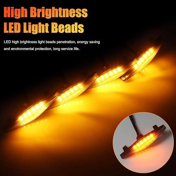 4 PCS Grill Led Lights, Amber Raptoor Grille Lights Plug Play Car Accessories - Image 2