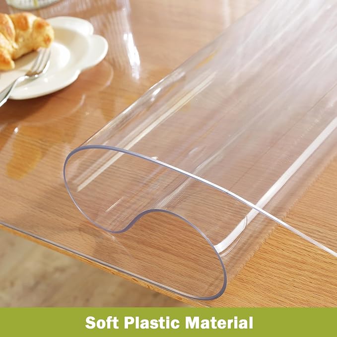 Clear Table Protector 24 x 40 Inch, 1.5mm Thick Plastic Table Cover, Waterproof - Image 3