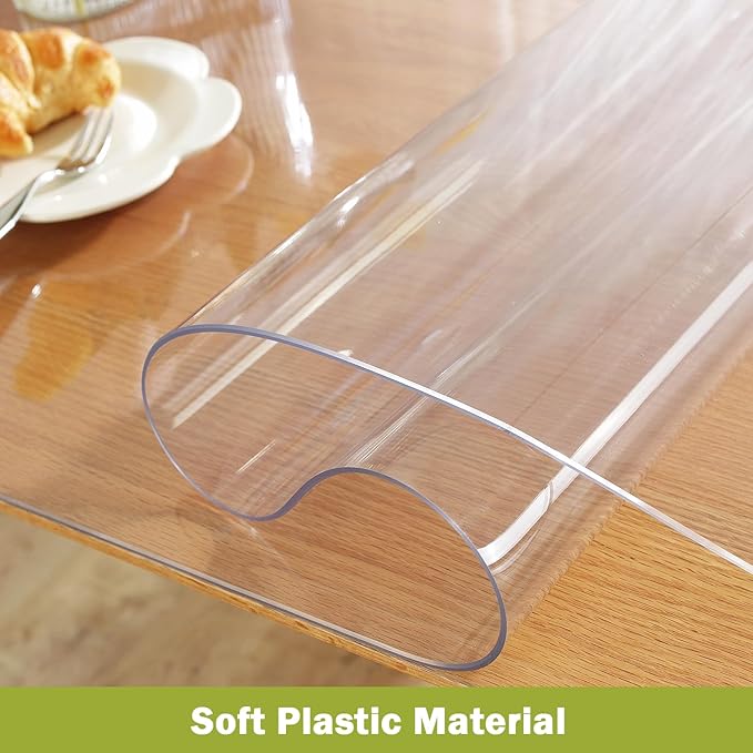 Clear Table Protector 24 x 44 Inch, 1.5mm Thick Plastic Table Cover, Waterproof - Image 3