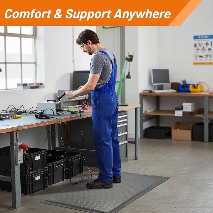 Nisorpa Anti Fatigue Mats Industrial 3' x 6' Ergonomic Standing Mat 15/16" - Image 8