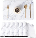QIYI Placemats Set of 6, 12x18 Inch Faux Leather Place Mats by QIYI