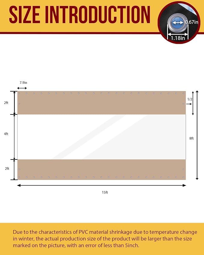 FoundGo 8'H x 15'W Vinyl Curtains - Image 5