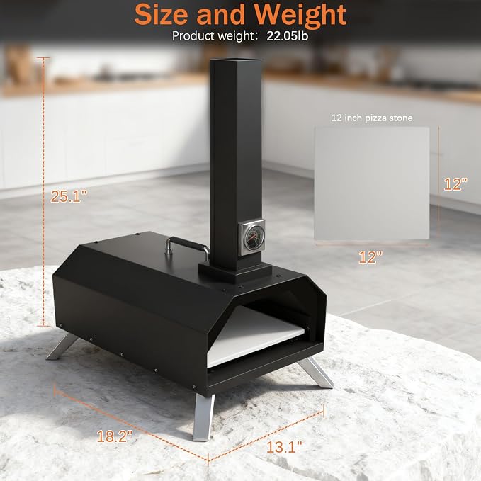 Christmas Gifts Pizza Oven Outdoor 12" Portable Pellet Pizza Stove Wood Fired - Image 9