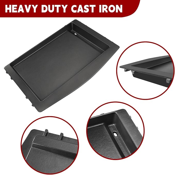 GasSaf 7599 Cast Iron Griddle for Weber Genesis II 300/600, Flat Top Grill Pan - Image 3