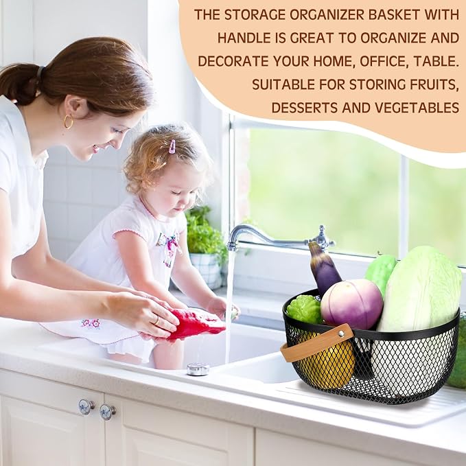 Maxcheck 4 Pcs Oval Metal Wire Storage Basket - Image 7