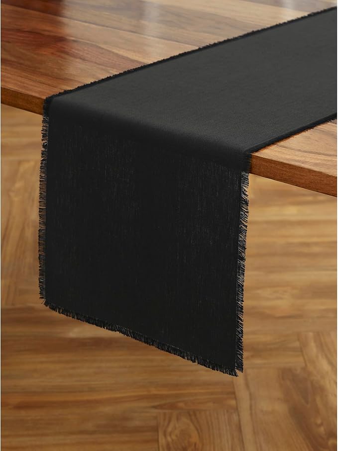 Solino Home Linen Black Table Runner 72 Inches Long by SolinoHome