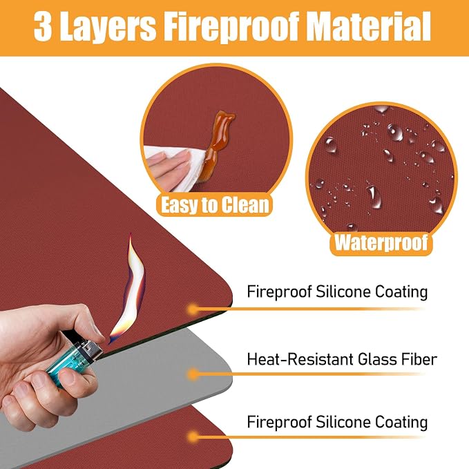 Red 25x19.5 Inchs Heat Resistant Mat - Image 2
