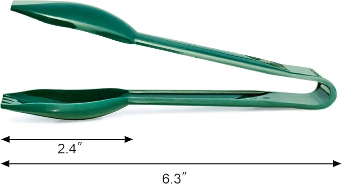 Plastic Serving Tongs, Food Safe Polycarbonate, Green