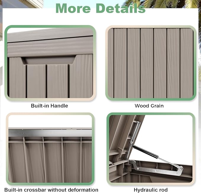 EasyUp 80 Gallon Deck Boxes Waterproof, Outdoor Large Storage Boxes - Image 4