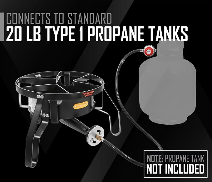 Concord Banjo 16” Single Propane Burner; 200, 000BTU 1 Burner Portable Gas Stove - Image 6