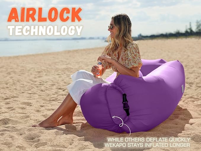 WEKAPO Inflatable Sun Lounger, Air Sofa, Waterproof and Leak-Proof, Picnics and - Image 5