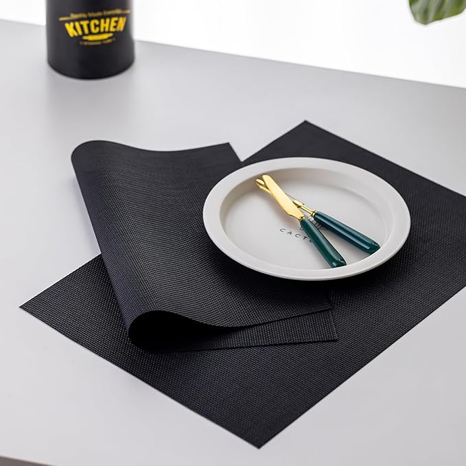 LEXMORE Placemats Set of 8 Vinyl/Plastic Woven Place Mats - Image 6