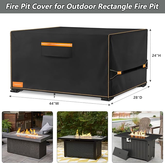 Fire Pit Cover, Outdoor Heavy Duty 600D 100% Waterproof Fire Pit Cover - Image 2