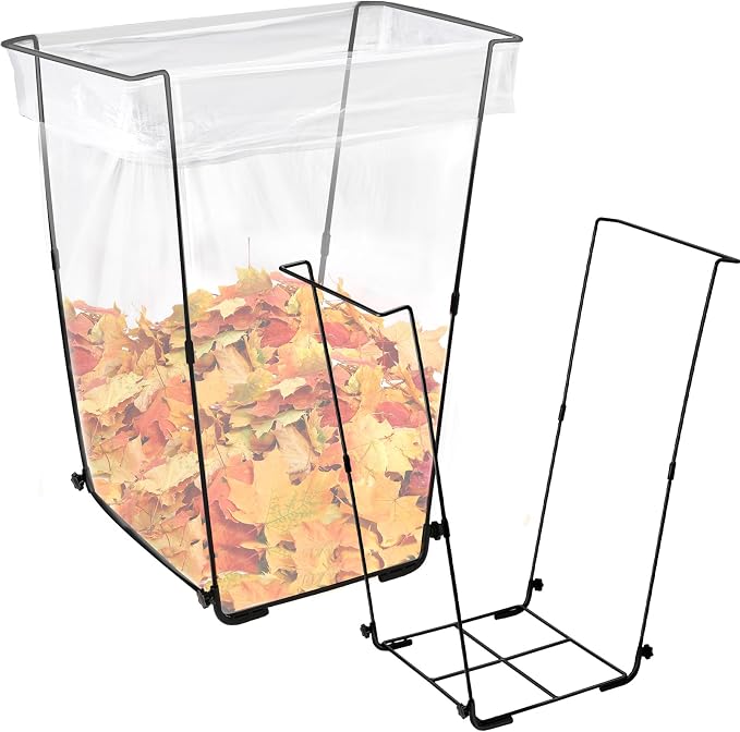 Tandefio 2 Pieces Metal Trash Bag Holder 30-45 Gallons Garden Garbage Leaf Bag by Tandefio