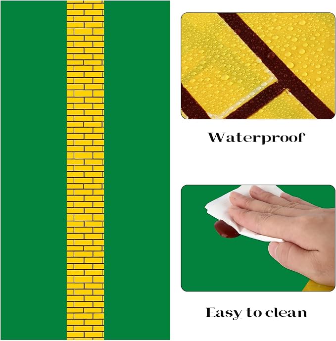 Yellow Brick Runner Tablecloth 54 x 108 Inch Brick Wall Backdrop Waterproof - Image 3