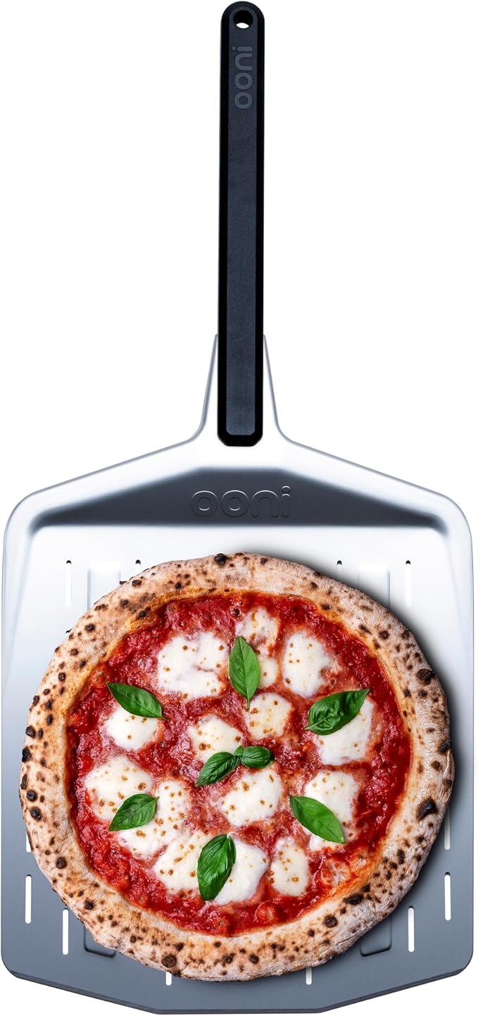 ooni 14” Perforated Pizza Peel – Long Handle Perforated Aluminium Pizza Paddle by Ooni