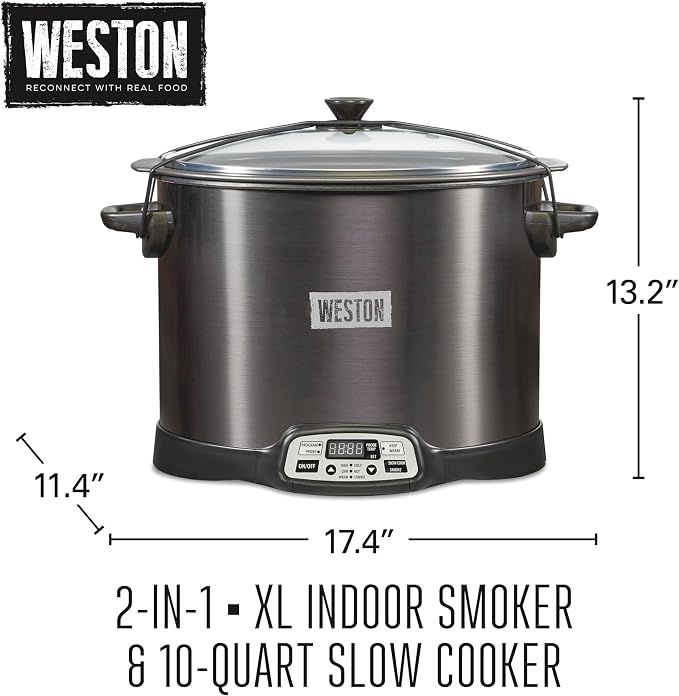 WESTON BRANDS 2-in-1 XL Programmable Slow Cooker & Electric Indoor Smoker - Image 8