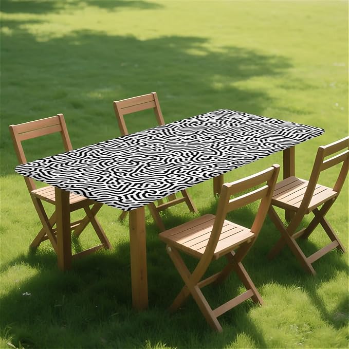 Rectangle Table Cloth Cover Waterproof Elastic Fitted Polyester Fitted - Image 8
