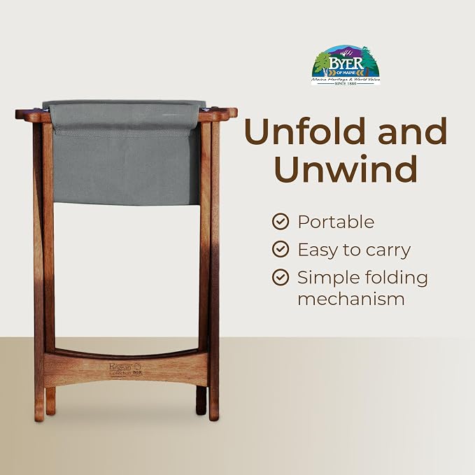 BYER OF MAINE Pangean Folding Stool – Canvas Camp & Wood Camp Stool - Image 4