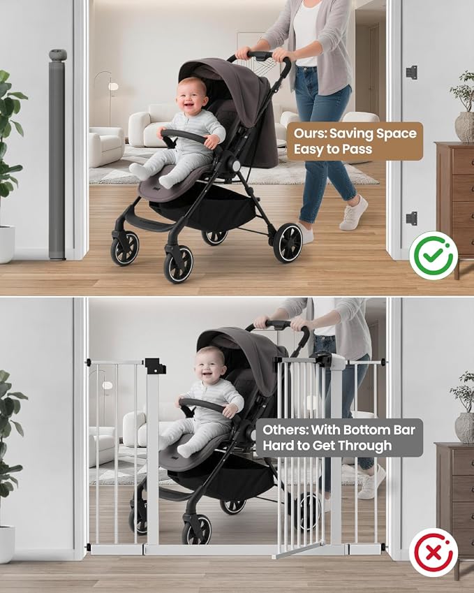 Retractable Baby Gate, Prevents Kids & Dogs from Crawling Under, Indoor/Outdoor - Image 5