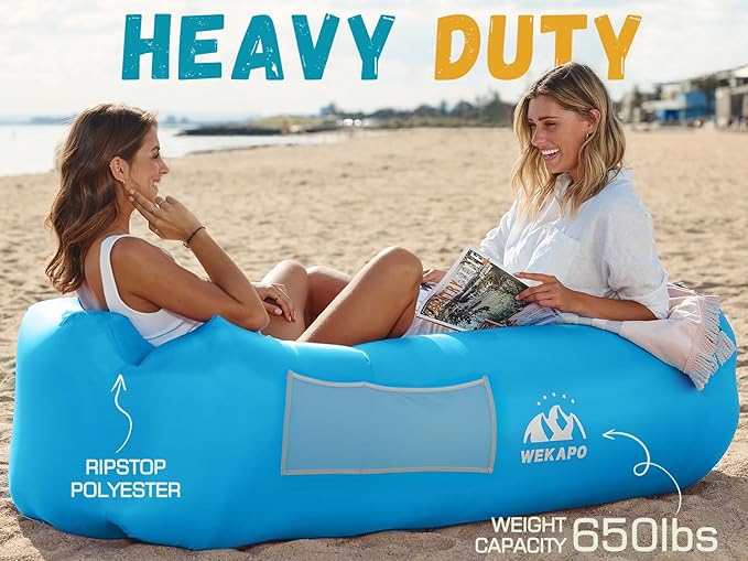 WEKAPO Inflatable Sun Lounger, Air Sofa, Waterproof and Leak-Proof, Picnics and - Image 4