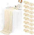 8 Packs Cheesecloth Table Runner 10FT Long Boho Gauze Fabric Table Runner by Lamshionow