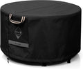QH.HOME Fire Pit Cover Round Super Waterproof, UPF 50+ Fire Pit Covers Premium by QHHOME