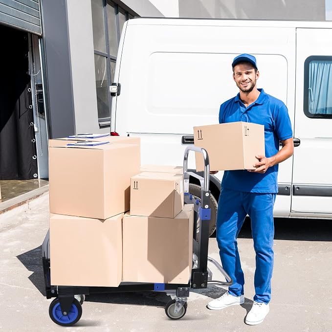 Upgraded 3 in 1 Folding Hand Truck, 600lbs Capacity, Heavy Duty Convertible - Image 8