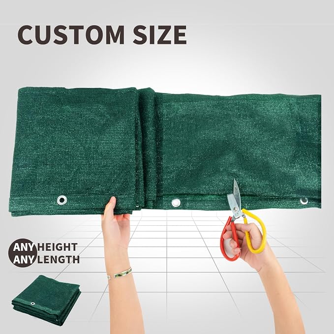 LOVE STORY Custom Size 3'x6' Dark Green Balcony Privacy Screen, UV Block - Image 2