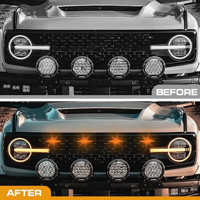 4 PCS Grill Led Lights, Amber Raptoor Grille Lights Plug Play Car Accessories - Image 3