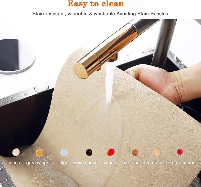Vinyl Placemats Set of 6 Heat Resistant Easy Clean Non-Slip Place Mats - Image 4