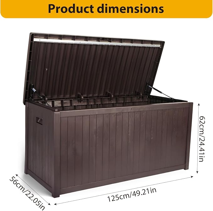 ETOYA Extra Wide Deck Box with Seat, Large Lockable Outdoor Storage Bench - Image 2
