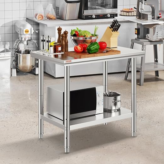 Vevor Stainless Steel 900x600x800 mm Commercial Kitchen Prep & Heavy Duty Metal - Image 8