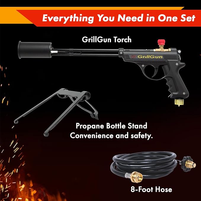 Grillblazer GrillGun Handheld Propane Charcoal Torch – 400, 000+ BTU Flame Torch - Image 8