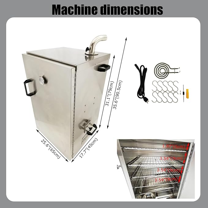 Electric BBQ Meat Smoker Commercial Vertical Digital Side Wood Chip Loader - Image 2