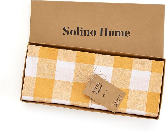 Solino Home Linen Checkered Table Runner 36 Inches - Image 5